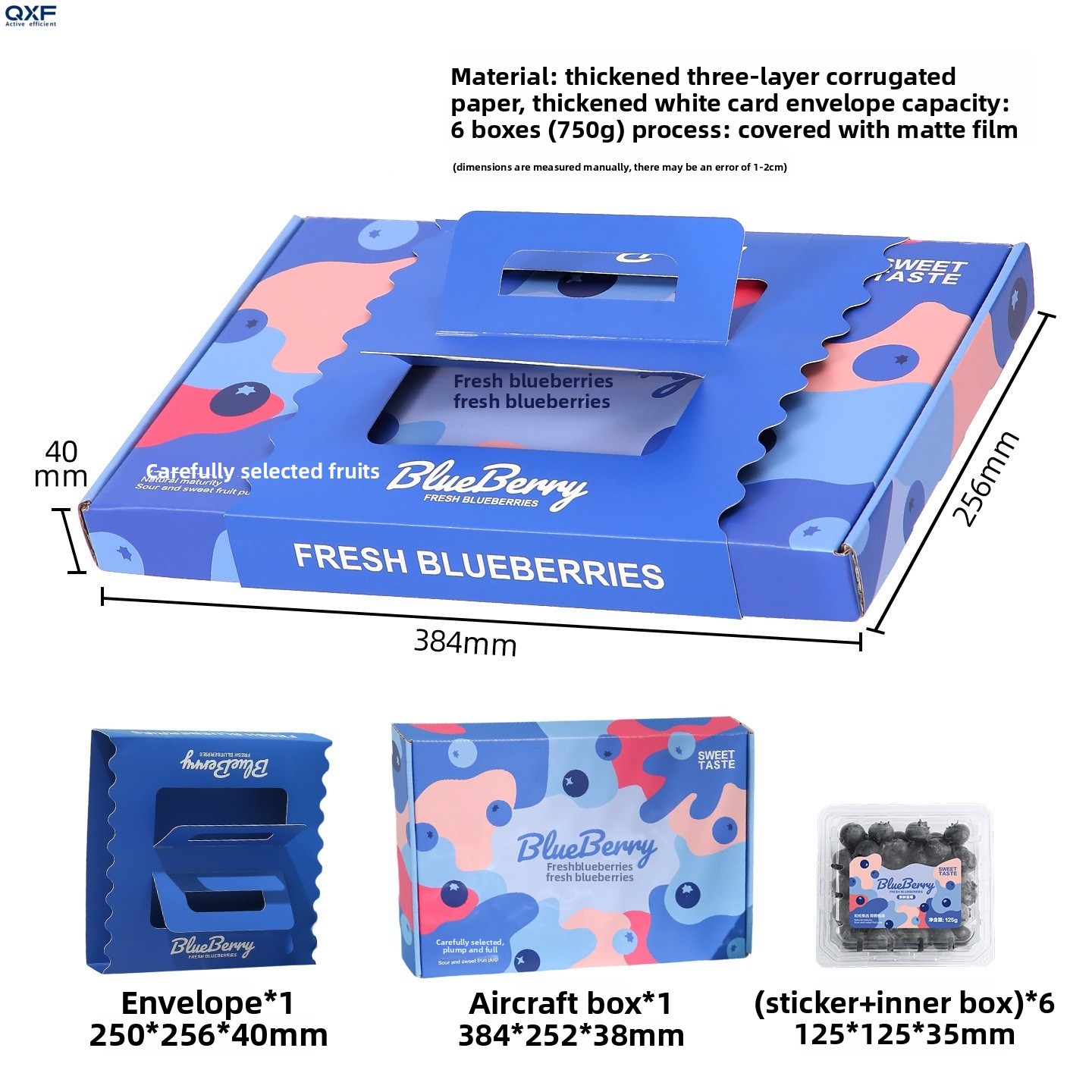 Coffret cadeau + autocollants + 6 boîtes intérieures de 125g