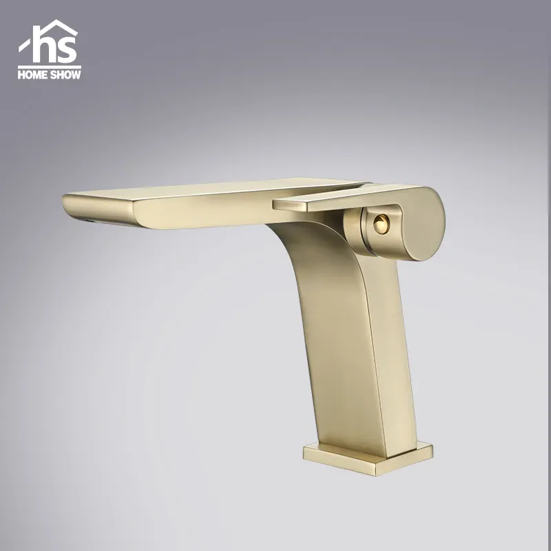 Gold Face Brass Basin Faucet Taps Brush Golden Mixer Hot Smart Water Tap Wash Bathroom Basin Faucets mixers taps manufacturer