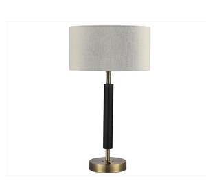Lámpara de Mesa de Estilo Antiguo en Latón Cepillado con Pantalla de Lino de Color Blanco para Proyectos de Decoración de Hoteles y Hogares - Product Image 3