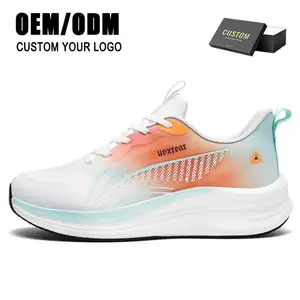 OEM Light Weight High Cushion Running Sports Shoes Low Top Breathable Mesh Sneakers Men