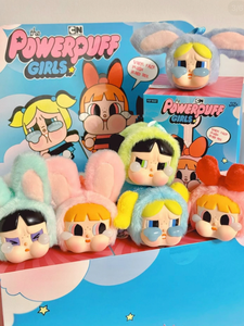 Labubu PopMart CRYBABY X Powerpuff Girls Pendentif en peluche à face en vinyle Boîtes mystère à collectionner Cadeau mystère amusant - Product Image 5