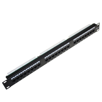 Panel Rak Patch Logam 19" Tanpa Pelindung Jaringan Cat6 LED 24 Port Desain Baru Shenzhen Aipeng