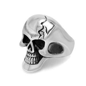 Skull <b>Ring</b> <b>Titanium</b> Steel Men's Fashion Jewelry SA891 Blackened Retro Design - Product Image 1