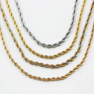 BMZ 2024 cadenas de cuerda de alta calidad 60*0,3 <span class=keywords><strong>cm</strong></span> Stock IP chapado en oro Real EE. UU. Color champán 24 pulgadas collares Unisex cuerda hombres - Product Image 2