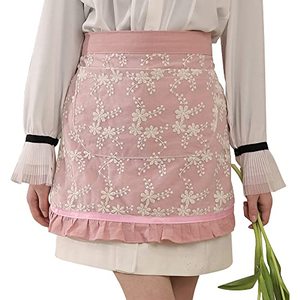Delantal con babero bordado de encaje de algodón <span class=keywords><strong>Vintage</strong></span> para mujer Floosum, diseño de cintura para uso de servidor/<span class=keywords><strong>camarera</strong></span> - Product Image 5