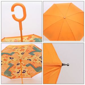 ร่มพับกลับด้านได้ ด้ามจับรูปตัว C ร่มพับอัตโนมัติ ป้องกันลม สำหรับเด็ก - Product Image 5