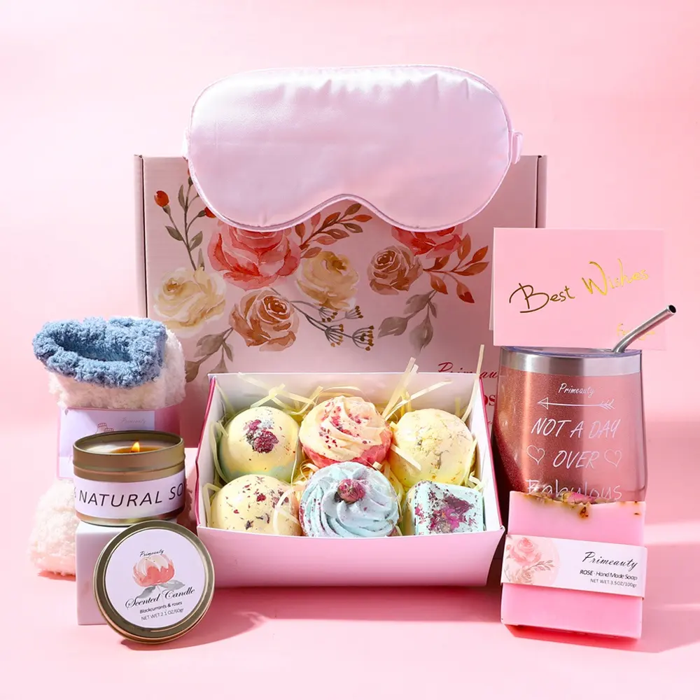 valentines day gift 2023 mothers day ladies girl tumbler socks eye mask soap bath bomb candles self care birthday women gift set