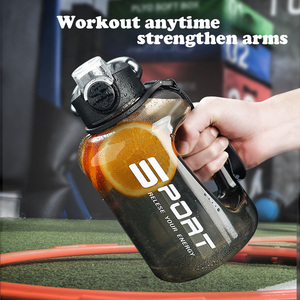 Pichet à eau de grande capacité 1,7 L demi-gallon sans BPA étanche marqueur de temps motivationnel bouteille d'eau de sport avec paille - Product Image 2