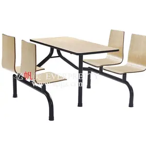 학교 매점 식당 또는 비즈니스 식당 디자인 및 4 인용 환경 친화적 인 테이블 및 의자
