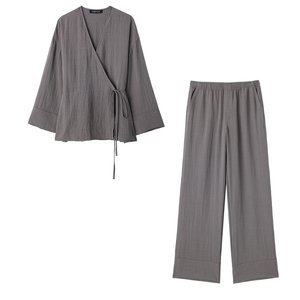 GX&ZA Nuovo Completo Primaverile ed <span class=keywords><strong>Estivo</strong></span> da Donna: Giacca <span class=keywords><strong>Doppiopetto</strong></span> Stile Kimono e Pantaloni Taglie Forti alla Moda - Product Image 3