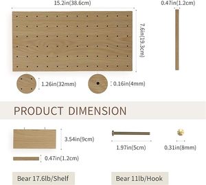 Modern Simple Modular <b>Shelves</b> Storage Organizer Pegboard Wooden Wall Pegboard Wall Storage Holder - Product Image 4