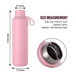 Botella de Agua Térmica de Acero Inoxidable con Logotipo Personalizado, 360ml/600ml, Color Mate, con Asa, Aislada al Vacío, para Gimnasio y Viajes - Product Image 2