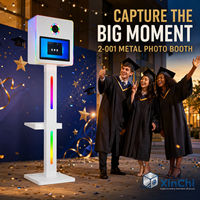 Nouvelle cabine photo mobile tendance 2026 avec écran tactile et Wi-Fi, sur roues, idéale pour les événements, mariages et expositions