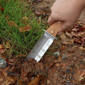 Cuchillo de excavación de mango de madera cómodo de acero inoxidable 440 de alta calidad con Funda de cuero herramienta de excavación de jardín portátil - Product Image 6