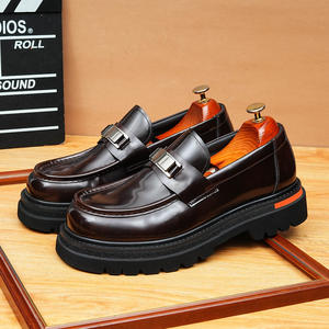 Zapatos Oxford Clásicos con Parches para Hombre, Zapatos de Fiesta con Punta en Pico, Cómodos para Otoño, con Función de Aumento de Altura - Product Image 5