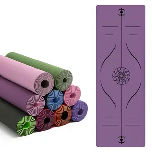 Venta caliente peso ligero Fitness antideslizante esterillas de Yoga para el hogar Fitness logotipo personalizado TPE Yoga Mat