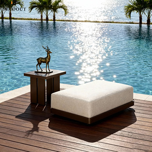 Table de canapé d'extérieur moderne en aluminium Ensemble de poufs avec design confortable pour villa et <span class=keywords><strong>jardin</strong></span> - Product Image 6