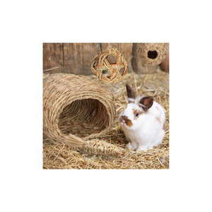 Natural Hand Woven Seagrass House Play Hay <b>Bed</b>, Hideaway Hut Toy for <b>Rabbit</b> Guinea Pig Chinchilla - Product Image 2