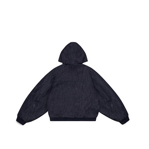 Veste à capuche <span class=keywords><strong>en</strong></span> denim selvedge personnalisée pour homme, lourde, style pompier, bouton de homard, denim brut, texture denim, vêtement de travail, <span class=keywords><strong>bomber</strong></span> - Product Image 5