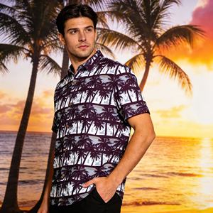 Chemise Aloha Hawaïenne Florale Décontractée d'Été pour <span class=keywords><strong>Homme</strong></span> à Manches Courtes, Grande Taille, Respirante et Anti-Boulochage, Idéale pour les Vacances à <span class=keywords><strong>la</strong></span> Plage - Product Image 1