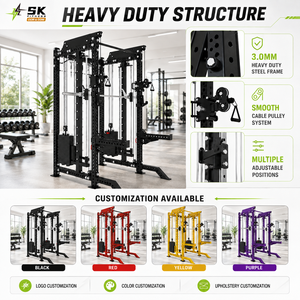 Équipement de musculation à domicile SK : Ensemble multifonctionnel avec <span class=keywords><strong>poulie</strong></span> double réglable, machine Smith et rack de musculation pour studio professionnel à domicile - Product Image 3