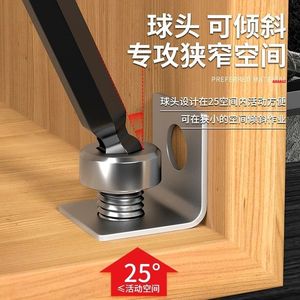 Jeu de douilles hexagonales, 9 pièces, métriques, en acier allié Crv, chromées, de qualité industrielle, à tête sphérique hexagonale pour espaces étroits - Product Image 1