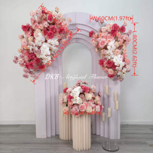 Decoración Colgante de Rosas Artificiales de Seda de Alta Calidad al por Mayor, en Rosa y Blanco, Tamaños Personalizables, para Decoración de Bodas al Aire Libre - Product Image 2
