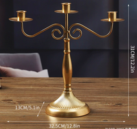 Chandelier en fer doré pour bougies votives, décoration intérieure, ornements de mariage, lanternes et pots à bougies