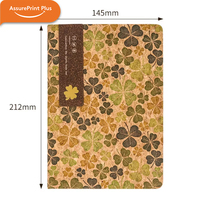 Carnet à couverture rigide en liège écologique à motif trèfle, reliure thermique, 100 feuilles, avec bande élastique et options de fermeture à boucle magnétique, logo personnalisable