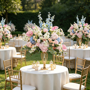 Boule de fleurs artificielles DKB, grande composition florale artificielle pour mariage, événement, fête, décoration d'allée et de fond de scène - Product Image 1