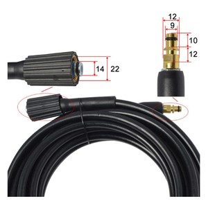 Manguera de Lavado <span class=keywords><strong>a</strong></span> Presión Bear Crystal de 10 m, Serie K, K2-K7, Resistente <span class=keywords><strong>a</strong></span> Explosiones, de PVC con Alambre de Acero, Negra, para Limpieza de Automóviles - Product Image 6