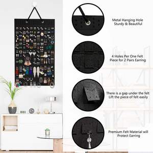 Earring Organizer Hanging Earring <b>Holder</b> Holds up to 330 Pairs Soft Felt Wall Mount Earring Display <b>Holder</b> Stud - Product Image 5