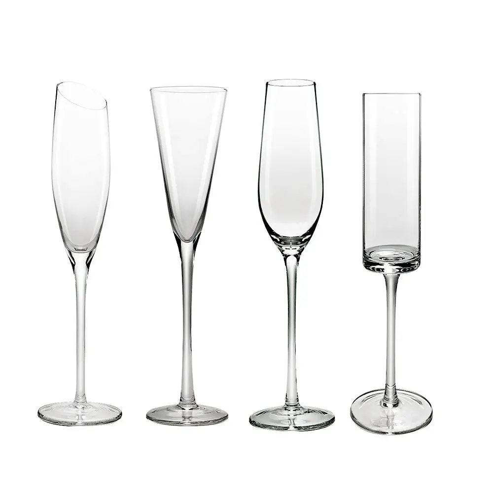Venta directa de fábrica, Copas de champán de flauta de lujo de cristal, copa de vino personalizada, Copa soplada a mano para fiesta de boda