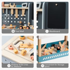<strong>Kids</strong> <strong>Tool</strong> <strong>Bench</strong>, Wooden Toy <strong>Tool</strong> <strong>Bench</strong> with Realistic <strong>Tools</strong> and Electric Drill, <strong>Kids</strong> Workbench for <strong>Kids</strong> Pretend Play Learning - Product Image 4