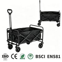 Chariot pliable portable en acier au carbone et tissu Oxford pour camping, shopping, pêche et transport extérieur