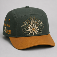 Casquette de baseball personnalisée style Old English, 5 panneaux, visière incurvée, style Dad Hat, streetwear urbain West Coast, vente en gros, faible MOQ