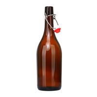 Botella de Vidrio Ámbar Premium de 750 ml para Cerveza/Bebidas, con Tapa Abatible/Tapa Corona, Resistente a Alta Presión, para Cervecería, Disponible en Stock
