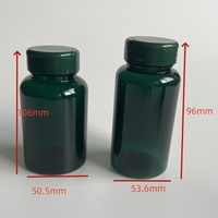 100cc 120cc 150cc 200CC PET vert foncé capsules comprimés bouteilles vitamine bouteille en plastique pilules capsules bouteilles avec Flip Top Cap