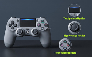 Manette sans fil P4 BT avec barre lumineuse, double vibration moteur et <span class=keywords><strong>gyroscope</strong></span> pour PS2/Steam PS4 - Product Image 3