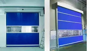 Automatic High Speed Industrial Roll Up Door Pvc Door With Clear View