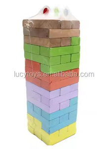 뜨거운 판매 60 조각 클래식 장난감 나무 텀블링 타워 빌딩 블록 - Product Image 6