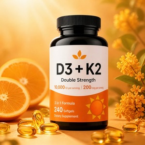 Vitamin D3 10000IU & K2 200mcg Doppelte Stärke <span class=keywords><strong>2</strong></span>:1 Verhältnis 240 Weichkapseln Tägliche Unterstützung für Knochen- und Immungesundheit - Product Image 2