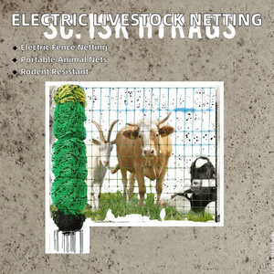 Clôture Électrique en Filet pour Moutons avec Isolateurs, Rouleau de 50 <span class=keywords><strong>m</strong></span> pour Ranch, Pâturage, Bétail, Ferme, Extérieur - Vente en Gros - Product Image 2