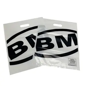 Boutique Bag Die Cut Handle Recyclable Custom Plastic Bag With Logo For Packaging