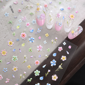 <span class=keywords><strong>Adesivi</strong></span> <span class=keywords><strong>per</strong></span> <span class=keywords><strong>Unghie</strong></span> 5D con Fiori Colorati in Rilievo, Decorazioni Floreali Pastello a Goccia d'<span class=keywords><strong>Acqua</strong></span> Autoadesive <span class=keywords><strong>per</strong></span> Nail Art Primaverile - Product Image 6