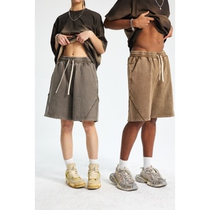 Shorts de Algodón Grueso Lavado Estilo Vintage, Unisex, Corte Holgado, Ropa Urbana, Uso Diario, Shorts para Skateboard, Directo de Fábrica, Personalizables - Product Image 4