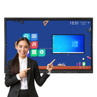 Tableau blanc interactif intelligent 65/75/85 pouces OPS Android 14 avec écran tactile sans fil pour l'école, support et cadre mobiles, OEM