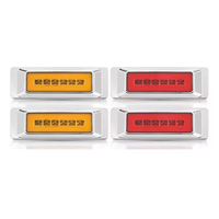 Feu de gabarit latéral rectangulaire à 6 LED avec cadre chromé, 12V 24V, 5 couleurs, pour camion, remorque, poids lourd, bus
