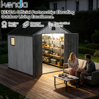 Cobertizo Resistente Kenda Apex de 8x8 pies, Paneles de PP de Doble Pared Estructurales de 15 mm, Resistentes a la Decoloración UV 2500H+, Vida Útil de Más de 10 Años