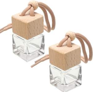 Diffuseur de parfum pour voiture personnalisé avec logo, flacon en verre pour huiles essentielles, avec bouchon en bois à suspendre – Meilleure vente - Product Image 1